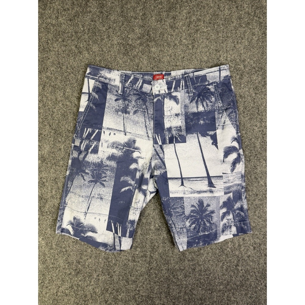 Men's Levis XX Chino Blue Palm Tree Print Shorts Size 32 Vacation Beach